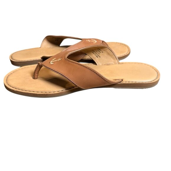 Sperry Women’s Size 11M Brown / Tan Leather Thong Flat Sandals EUC - Picture 3 of 5
